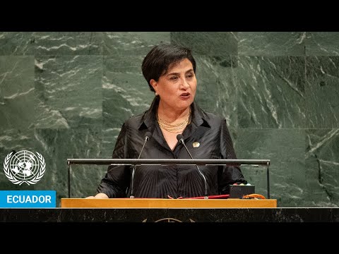 YouTube video thumbnail: Ecuador - Foreign Minister Addresses United Nations General Debate, 80th Session 