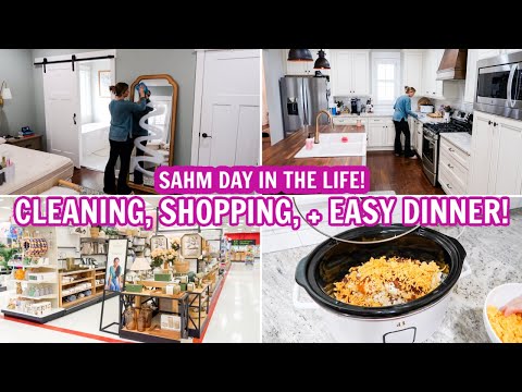 REALISTIC Stay-at-Home Mom Routine | Cleaning, Target Spring Finds, & easy Crockpot Dinner!