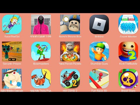 Squid Game 2 Prison Run,Papa Pizza's Pizzeria,Baby Bobby Daycare,Sprunki Prison,Roblox,Stumble Guys