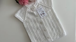 ÇOK KOLAY BEBEK YELEĞİ 🌸 YAKADAN BAŞLAMA KOLAY BEBEK YELEĞİ #knitting #love #handmade 