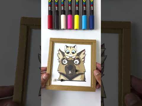 pixie and brutus cardboard eyes puzzle game #shorts #art #dog