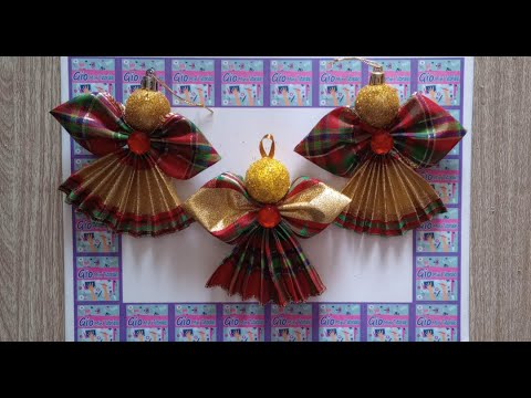 como hacer un angelito navideño con liston PASO A PASO #diy #tutorial #navidad