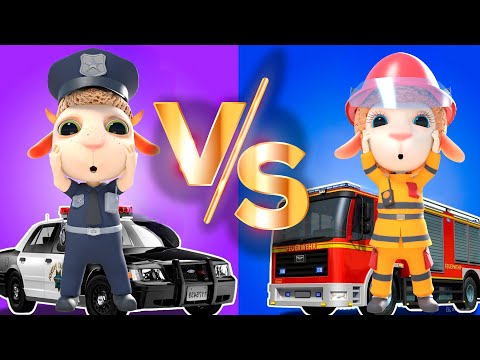 Police Officer or Firefighter... Which is the Best Job for Kids? 🚓🔥 Dolly and Friends Cartoon