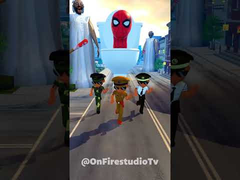 Bombastic Run! Spider Man & Little Singham Familly #shorts #skibiditoilet