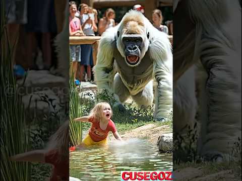 5 Year Old Girl Child Falls into Gorilla Cage – Unbelievable Rescue by a White Gorilla!