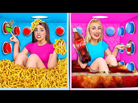 1000 Mystery Buttons Challenge Only 1 Lets You Escape | Funny Food Hacks by Multi DO Food Challenge