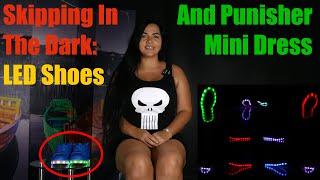 Can I Skip Rope In The Dark Wearing A Marvel Punisher Mini Dress and Colorful LED Shoes?