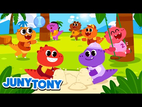 🦖 Seven Baby Dinosaurs Play & Count! | Fun Kids Song | Learn Numbers 7 to 1 | JunyTony