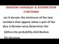 Probability and Statistics of Dice Throws