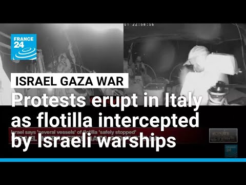YouTube video thumbnail: Protests Across Italy, Union Calls for Strike After Gaza Flotilla Intercepted