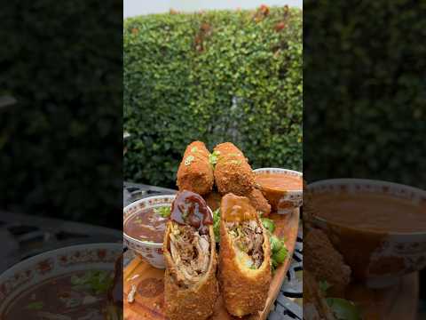 Make your duck spring rolls extra crispy with a prawn cracker coating ? #chinesefood #takeaway
