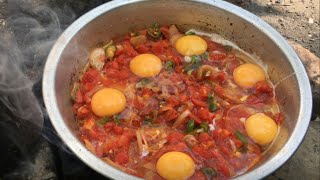 Nature cook 😃 We went to nature and cooked tomato omelette🔥🔥#nature#cooking#cook#omelette#tea#love