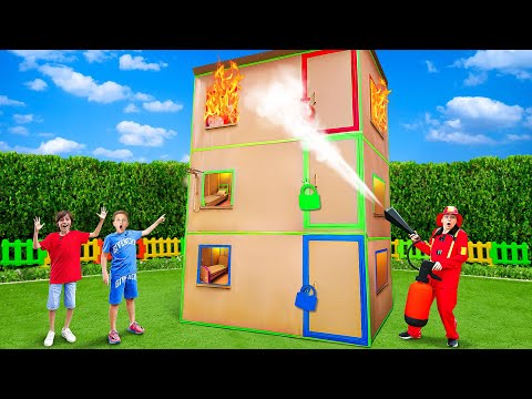 24 Hours in GIANT Cardboard House