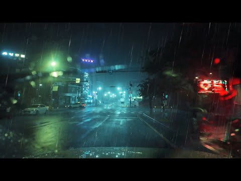 [4K] 앞이 보이지 않을정도로 쏟아지는 폭우 드라이빙. Driving in heavy rain pouring that makes it impossible to see ahead