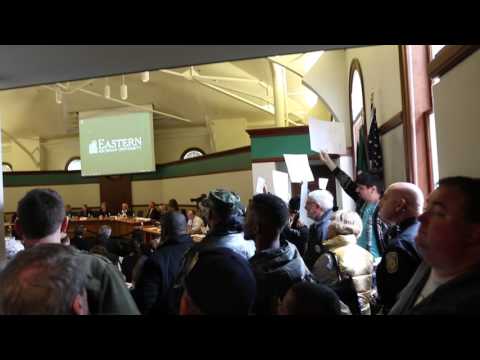 Protesters during EMU Board of Regents Meeting 12/4/15