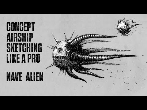 Aprender a dibujar || Diseño Nave Alien 02 || Concept art sketch