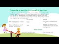 Answering Questions in Complete Sentences