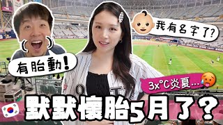 VLOG🇰🇷 5個月就能感到胎動🥺?! 已改好BB名字?! ! 炎夏孕中期只能留在家嗎？被醫生叮囑不要出門?!  第一次在韓國看棒球賽～🐝 Mira 咪拉