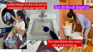 hoy nos toco LIMPIAR 4 CASITAS, nos cancelaron la LIMPIEZA sin previo aviso\ LA NUEVA TRABAJADORA