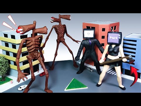 Making TV Woman & TV Man vs Siren Heads With Polymer Clay | City Diorama