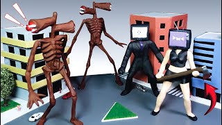 Making TV Woman & TV Man vs Siren Heads With Polymer Clay | City Diorama