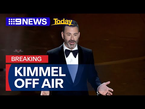 Jimmy Kimmel's show taken off air 'indefinitely' after Kirk remarks | 9 News Australia