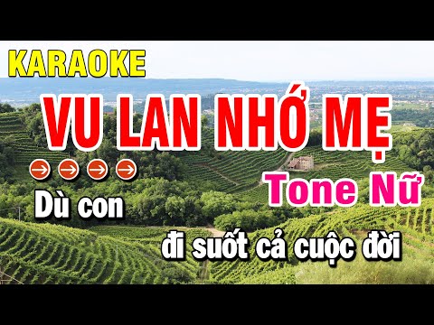 Karaoke Vu Lan Nhớ Mẹ Nhạc Sống Tone Nữ | Huỳnh Anh