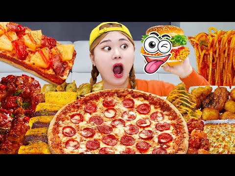 ASMR MUKBANG KFC 🍔🍕 Crispy Fried Chicken Pizza Burger Eating Sound by HIU 하이유