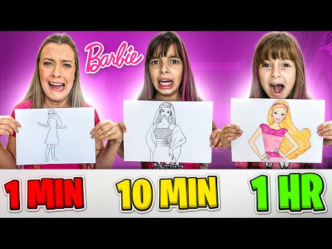 1 MINUTO, 10 MINUTOS OU 1 HORA DA BARBIE ! BATALHA DE DESENHO !