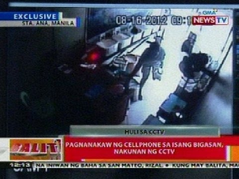 Pagnananakaw ng cellphone sa isang bigasan sa Manila, nakunan ng CCTV