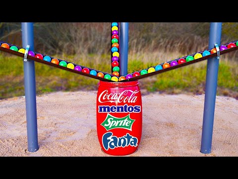 3 Experiments with Mentos, Coca Cola, Pepsi, Schweppes and Other Popular Sodas