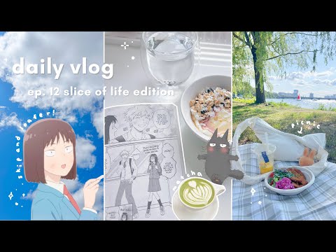 aesthetic daily vlog 🫐 | *slice of life edition* reading manga, baking, anime store, penpal letter