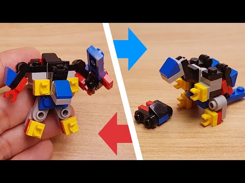 Mini LEGO brick Car & Dino combiner robot Rex-King mini! #LEGO #MOC #レゴ #レゴ変形ロボ #レゴ作り方 #레고변신로봇