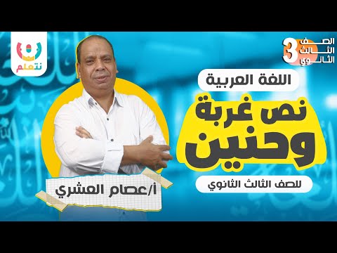 شرح نص غربة و حنين للصف الثالث الثانوي | لغة عربية تالتة ثانوي 2025