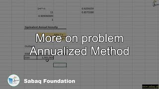 More on problem Annualized Method