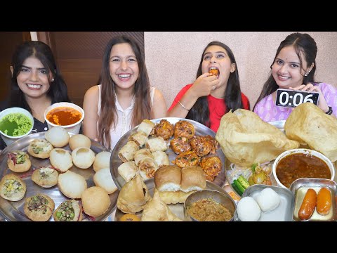 10 Seconds Street Food Challenge | Momos, Golgappa, Dahi Golgappa, Spring Roll, Samosa,Chole Bhature