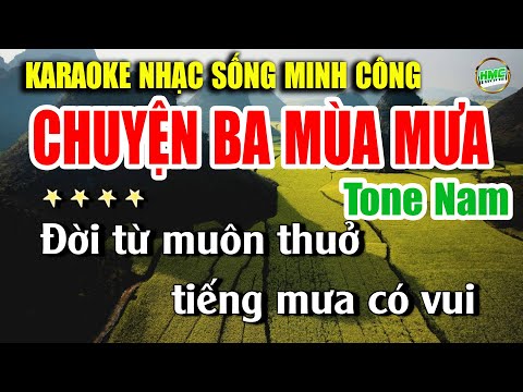 Karaoke Nhạc Trữ Tình Tone Nam Dễ Hát | Nhạc Xưa BOLERO Tuyển Chọn – CHUYỆN BA MÙA MƯA