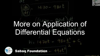More on Application of Differential Equations