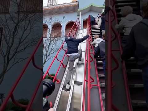 Tricky Escalator Climb #shortsfeed #shortsviral #trendingshorts #shorts