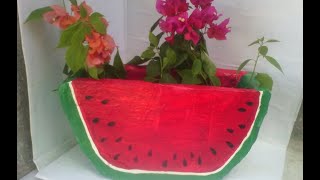 MACETA EN FORMA DE SANDIA  ,     POTE DE MELANCIA