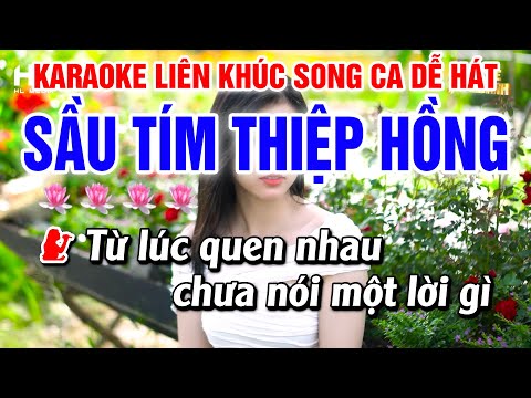 Liên Khúc Karaoke | Sầu Tím Thiệp Hồng | Song Ca | Dễ Hát | Huỳnh Anh