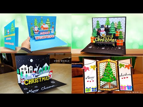 4 DIY Christmas pop-up card / Christmas greeting card making easy / Merry Christmas card