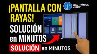 Panel con rayas y líneas de colores Diagnóstico y Preparación en minutos  Electrónica Núñez