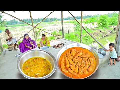 লইট্যা মাছের ঝাল আর ছোট কাঁকড়ার টক রান্না আর এই দিয়ে দুপুরে ভাত খাওয়া || crab curry