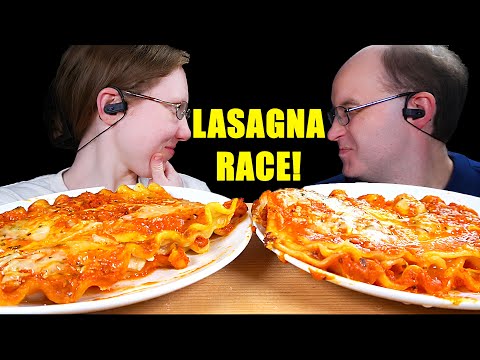 ASMR LASAGNA RACE MUKBANG EATING SOUNDS