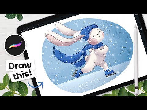 How To Draw A Cute Winter Bunny • Procreate Tutorial ...