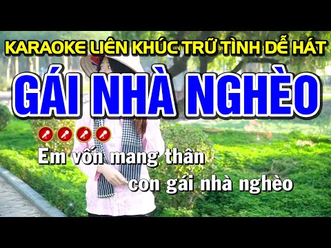 ➤ GÁI NHÀ NGHÈO Karaoke Nhạc Sống Tone Nam | Bến Tình Karaoke