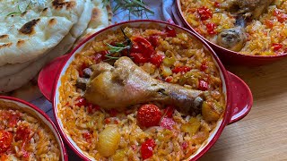 🔥 Sekreti i një dreke të shijshme verore – Oriz në furrë me pulë & perime!