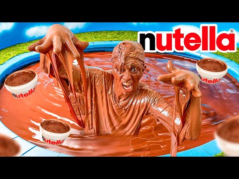 FIZ A MAIOR BANHEIRA DE NUTELLA *Bati o record ?