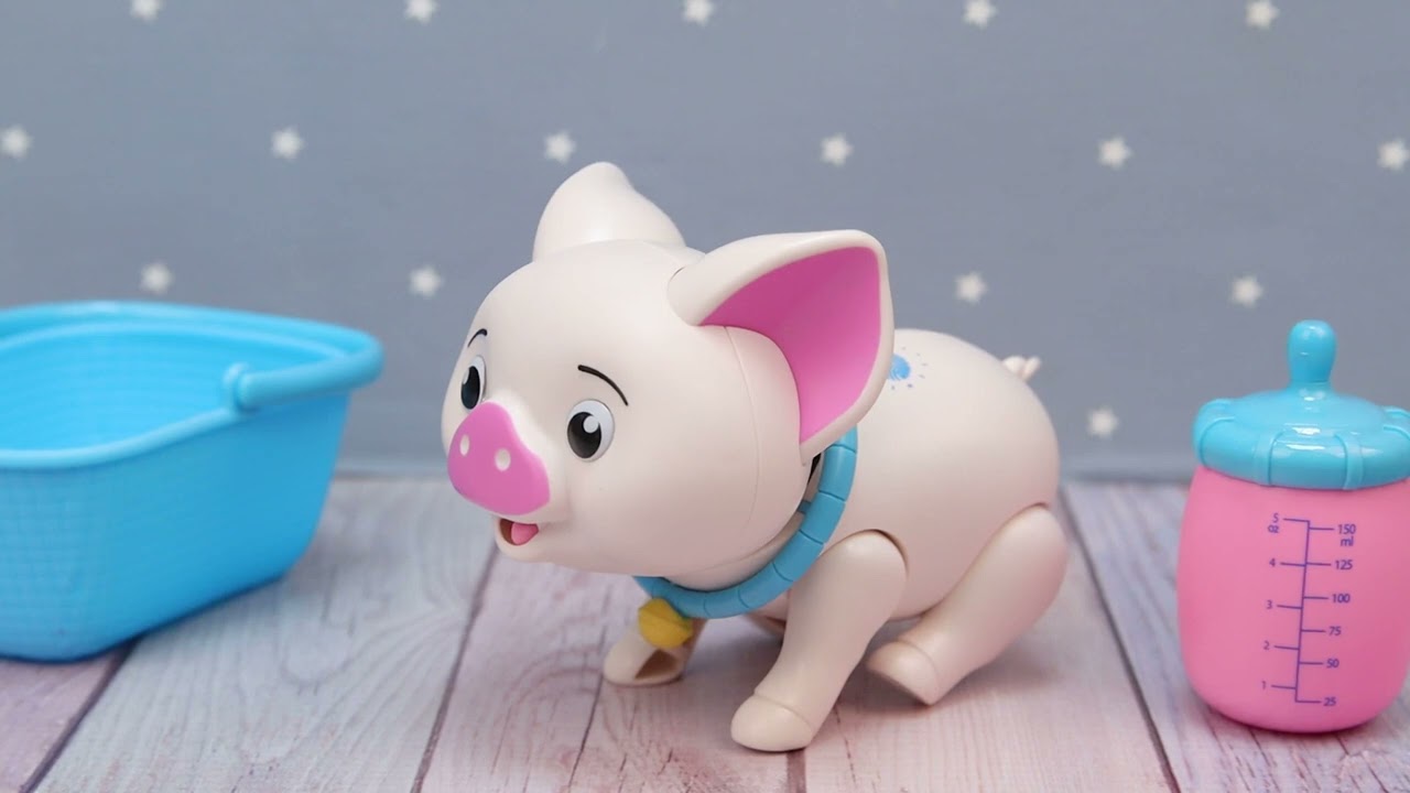 Игрушка Lanson Toys хрюшка интерактивная с корзинкой и бутылочкой для кормления - видео Игрушка Lanson Toys хрюшка интерактивная с корзинкой и бутылочкой для кормления - видео